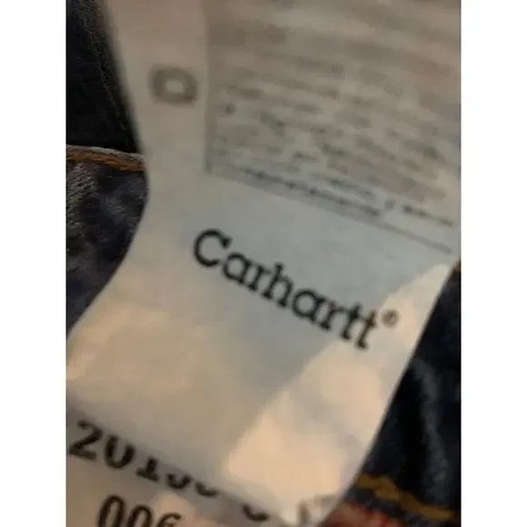 Carhartt Flannel Lined Denim Jeans WB172 Womens Sz 18 Original Fit Straight Leg - Picture 7 of 10
